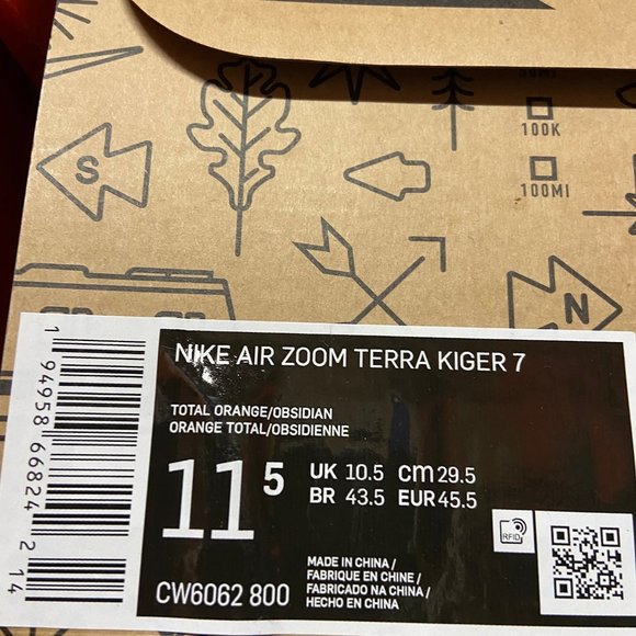 Nike Air Zoom Terra Kiger 7 Hiking Shoes Total Orange CW6062-800 Men Sz NEW - Picture 14 of 15